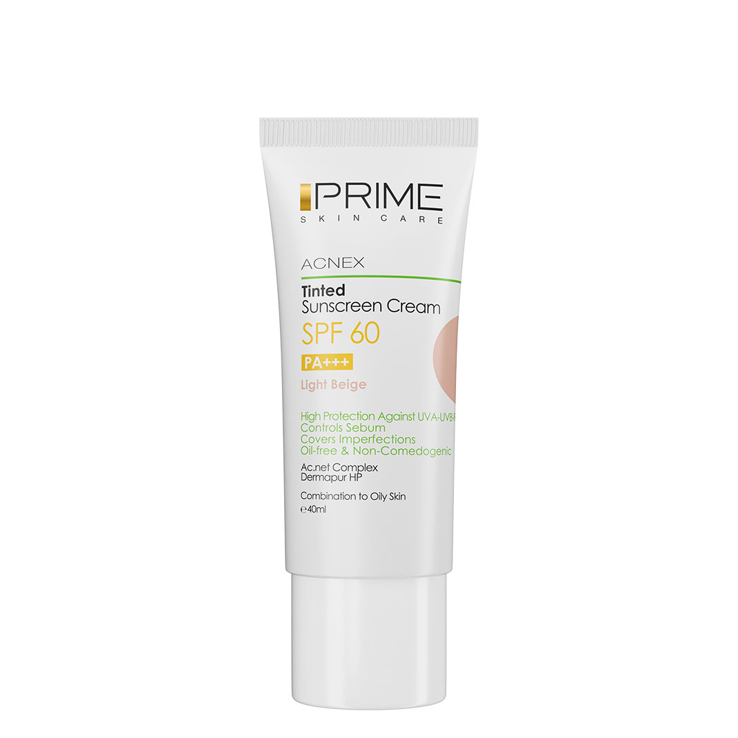 کرم ضد آفتاب رنگی با SPF 60 بژ روشن پرایم
