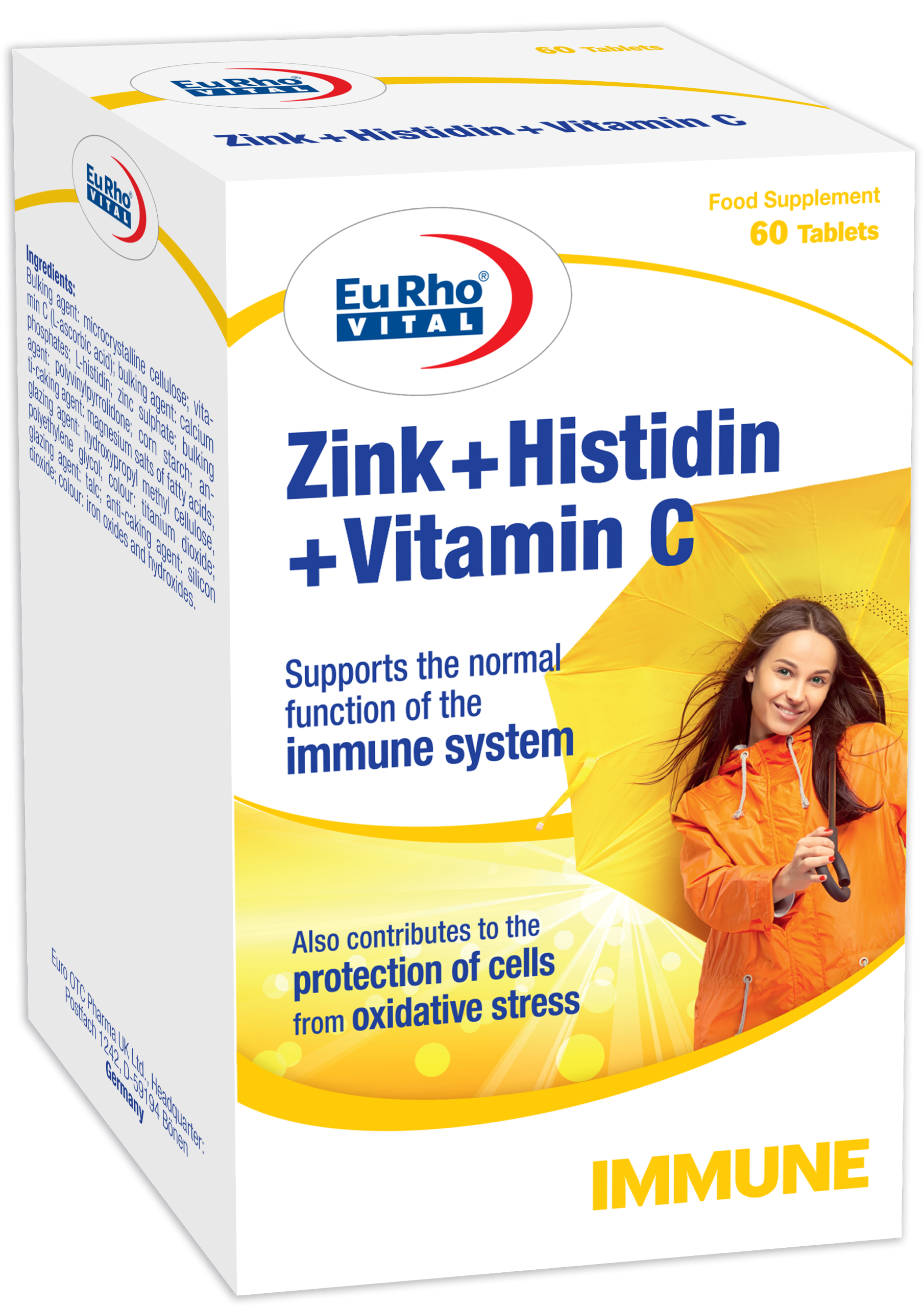 ZinkHistidinVitamin-C-shadow-1 قرص زینک + هیستیدین + ویتامین C یوروویتال - تصویر 1